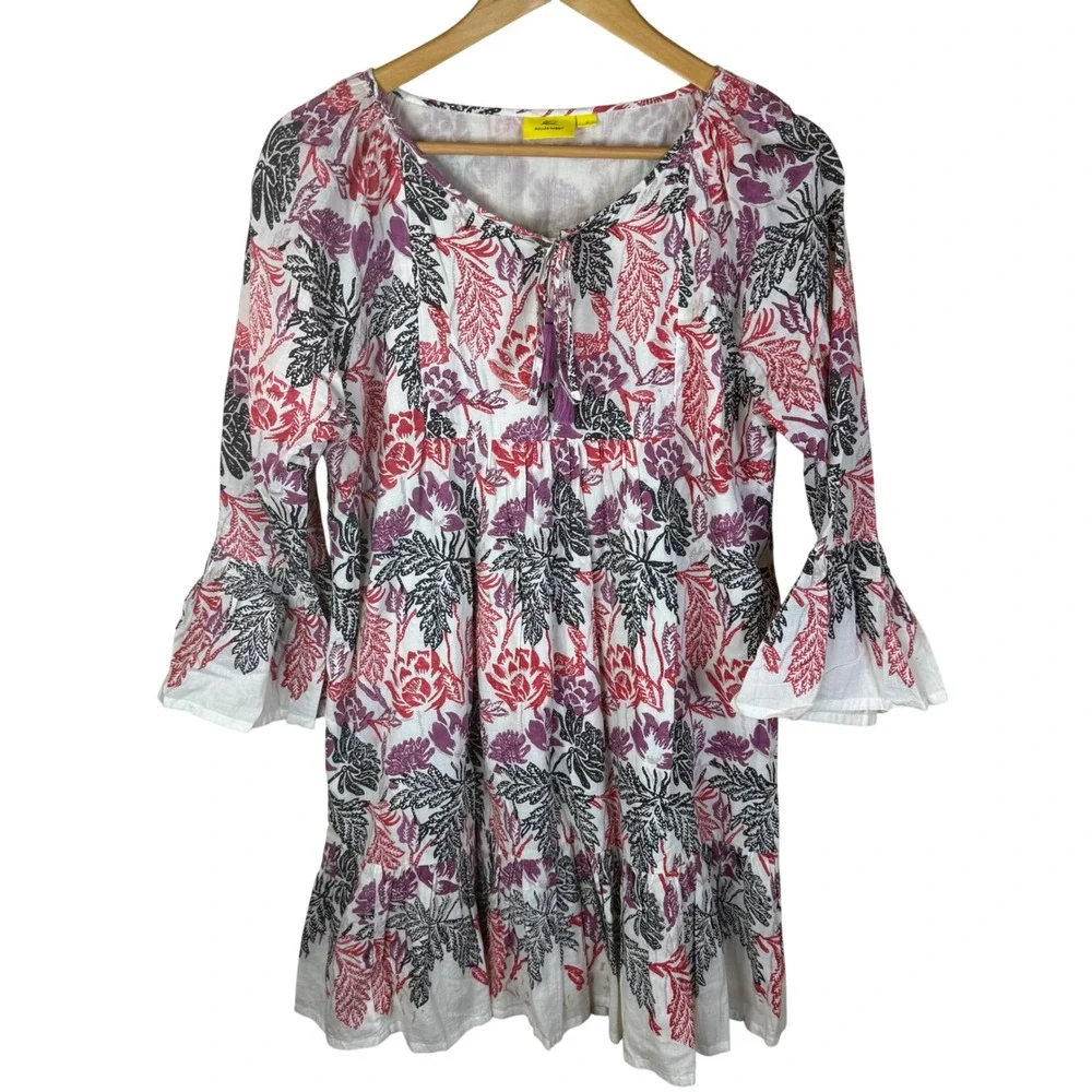 Roberta Roller Rabbit Sanav Serafina Womens Floral Bell Sleeve Mini Dress Size S